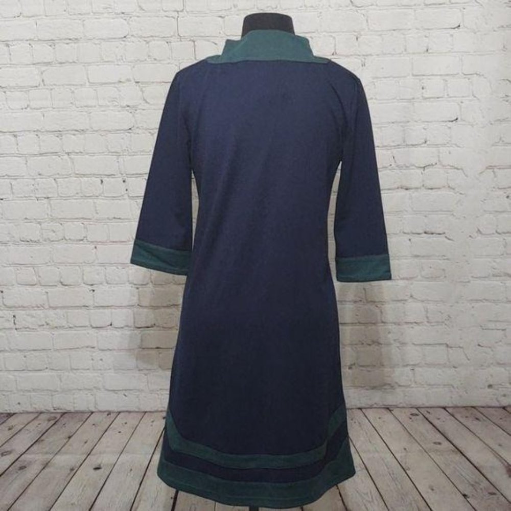Vfish Navy Blue & Hunter Green 3/4 Dress - Picture 2 of 7